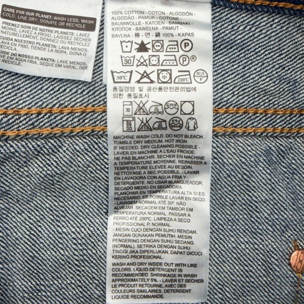 Levis 511 Jeans Mens 36x32 100% Cotton Dark Indigo Blue Red Tab Slim Fit Denim